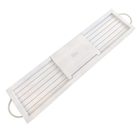 Esker Bathtub Tray, Premium Pine Wood Bath Board with Hemp Rope Handles; 32” Wide with Built in flip-up Mirror for applying Make-up, Masks or Scrubs; Must Have Bath Accessory Tray Caddy.