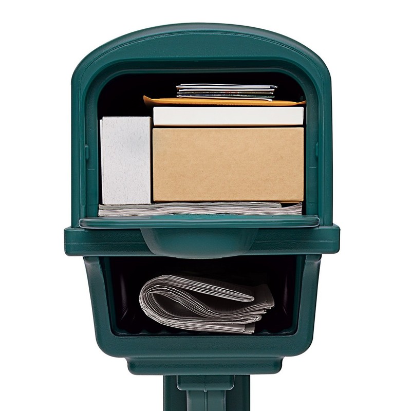 Gibraltar Mailboxes Gentry Large Capacity Double-Walled Plastic Green, All-In-One Mailbox