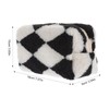 FOMIYES Plush Checkerboard Makeup Bag Large Storage Bag for Travel