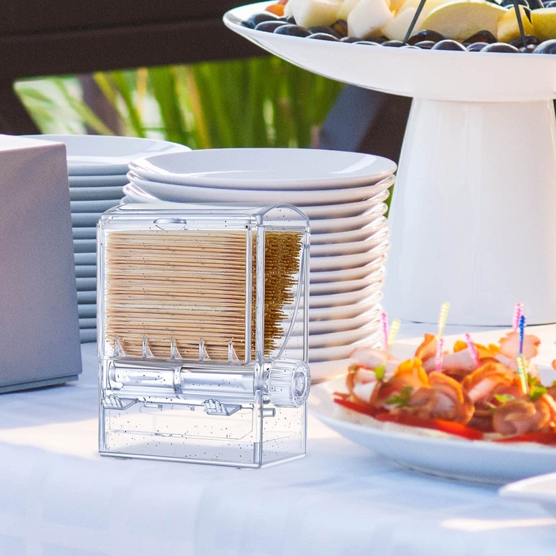 Tessco for you 4 Pieces Toothpick Dispenser Creative Clear Knob