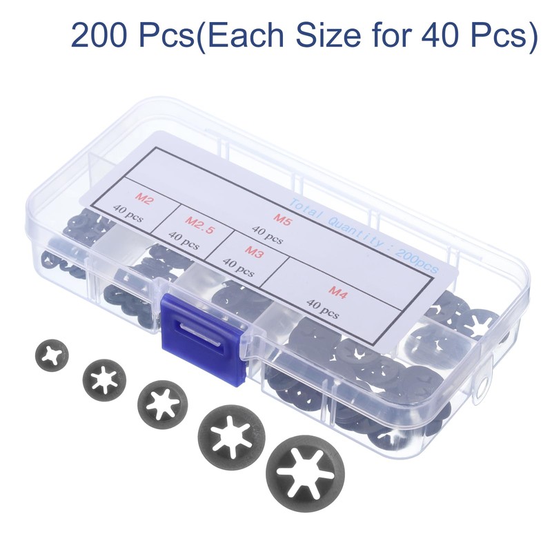 QUARKZMAN Pack of 200 Inner Tooth Star Discs Assortment M2