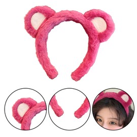Bohue 2pcs Bear Ears Headband Cute Ear Costume Headbands Fluffy Hairband Animal Ears Headband for Makeup Face Washing