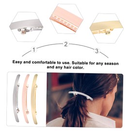 Beavorty 6pcs Elegant Hair Clips Fashionable Ponytail Holders for Women and Girls Gold Silver Rose Gold Non-slip Hair Accessories for Occasions