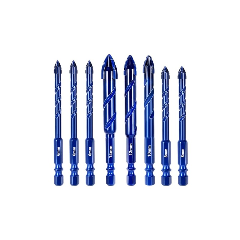 NEWTACNA 8 Pcs Masonry Drill Bit Set