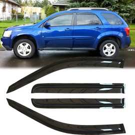 4pcs Original Shatterproof Sun Rain Guards Shield Side Winow Wind Deflectors Nice Looking Vent Window Visors Fit for Chevy 2005-2009 Equinox/Pontiac Torrent 94319