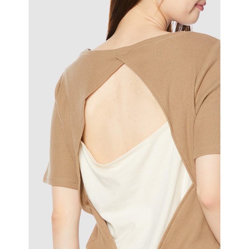 Angrid Women's Ca Layered Design Telecom Tee, brown (mocha)