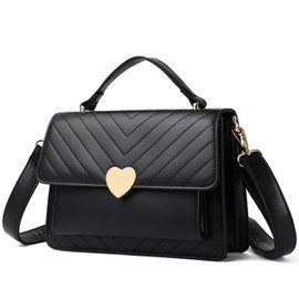 Travistar Handbag Women's Shoulder Bag - Medium Crossbody Bag Women's Multiple Pockets Evening Bag with Removable Shoulder Strap Credit Card Slots, F151 Black, Contemporary