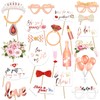 Rumyve 23 Pcs Rose Gold Wedding Engagement Bachelorette Party Photobooth