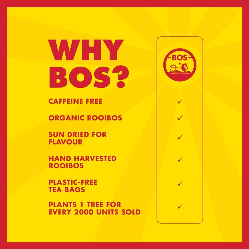 BOS Organic Rooibos Caffeine Free Tea Bags Carton, Classic Blend