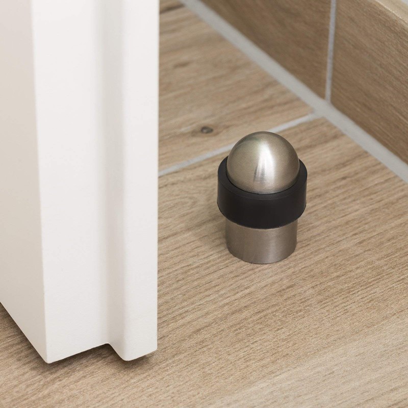 2 x STOPPLA® Doorstopper Door Stop Real Stainless Steel Brushed