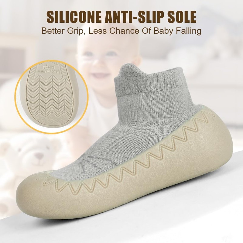 flintronic Krabbelschuhe Baby, Lauflernschuhe Kinder, Rutschfeste Hüttenschuhe Sockenschuhe, für Mädchen