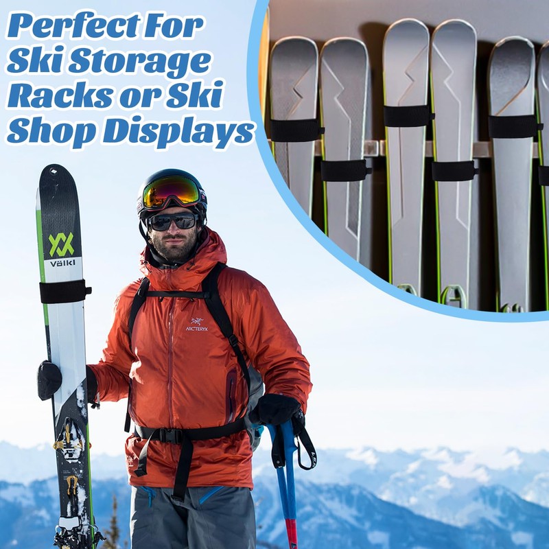 Adjustable Ski Ties, 6pcs Ski Straps Ski Straps Fasteners Adjustable