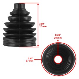 Caltric 2 Front Axle Inner Outer CV Boot Kit for Polaris Ranger 500 4X4 EFI 2009 2010