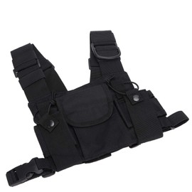 Walkie Talkie Chest Bag, Walkie Talkie Double Chest Strap Front Pack Pouch Holster Carry Bag, High Quality Walkie Talkie Chest Bag for Police, Production Workshop