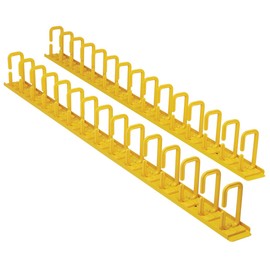 Tripp Lite Horizontal Server Rack Cable Manager, Flexible Rings, High-Visibility Yellow Steel, 1U Rack-Mount, Standard 19-Inch, 2-Year Warranty (SRCABLERING1UFC)