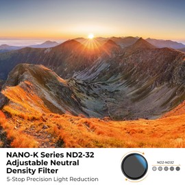 K&F Concept 43mm Variable ND2- ND32 Filter, 5-Stop Adjustable ND Waterproof Optical Glass(Nano-K Series)