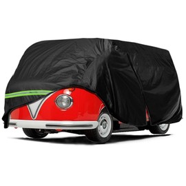 Car Cover Compatible with VW Bus T1 T2 T3 1950-1992, 6-Layers 210T Windproof All Weather Waterproof UV Sun Protection Snow Dust Storm Resistant with Straps Outdoor Covers