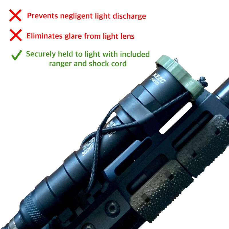 Hammy3DPrints Light/Lens Cover for Weapon Mounted Flashlights (WML Gen2, Olive
