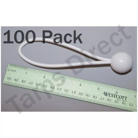 Harpster Tarps 6" Premium White Ball Bungies Bungee - Canopy Cargo Tie Downs - Package of 100