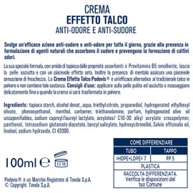 podovis, Cream Moisturising Effect Talc, Absorbs Sweat and prevents the Training of unpleasant odours, Property, Feeling Of Freshness, 100 ml