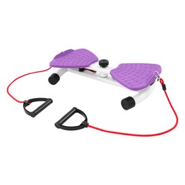 Waist Twister, Non-Slip Dual Pedal Ab Machine with Resistance Bands, Home Fitness Core Trainer for Slim Waist & Abs Workout, 260 lbs Capacity (Purple)