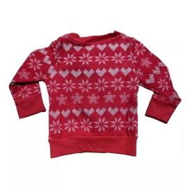 Sesame Street Toddler's Sesame Street Elmo Snowflake Crewneck Sweatshirt - Red 18M