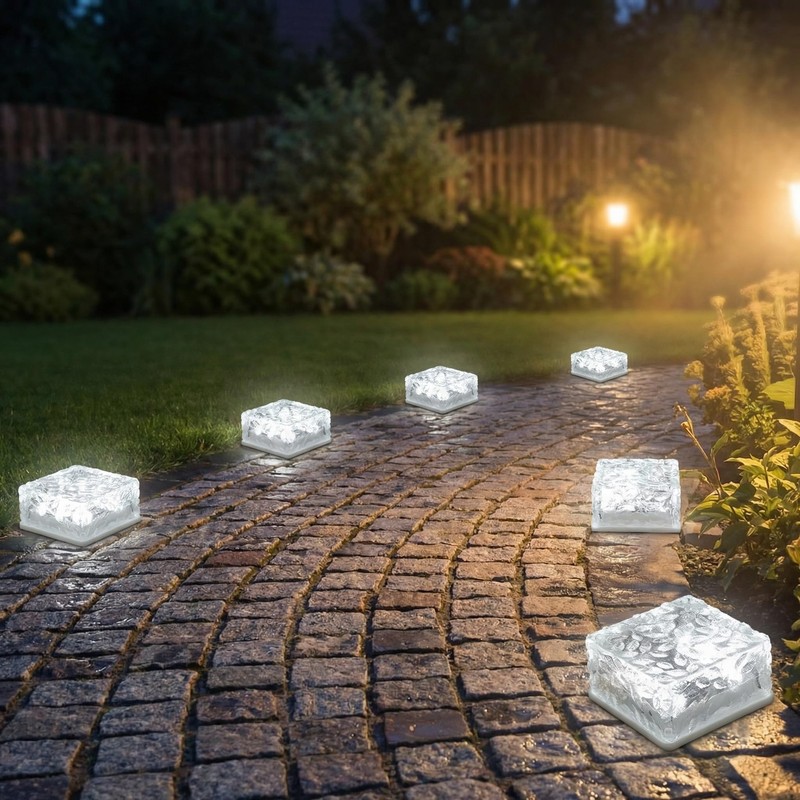 dojune Solar Powered LED Acrylic Lights,Waterproof In-Ground Landscape Path Lights