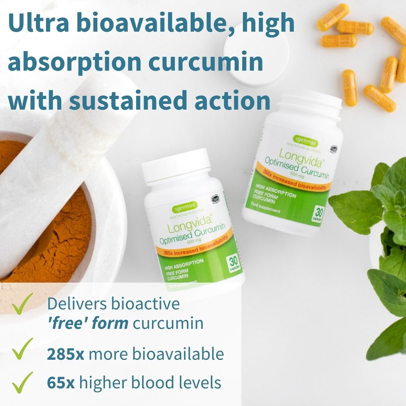 Igennus Healthcare Nutrition Longvida Optimised Curcumin 500mg, High Dose &