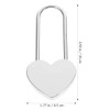 1 pcs Metal Heart Shaped Polished Padlock with Skeleton Key