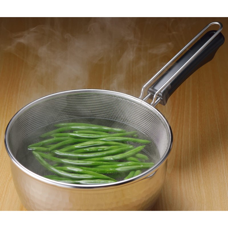 Yoshikawa Single-handed Colander, 7.9 inches (20 cm), Stainless Steel, for