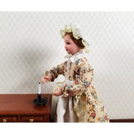 Island Crafts Dollhouse Chamber Candle Holder with Candle 1:12 Scale Miniature Metal