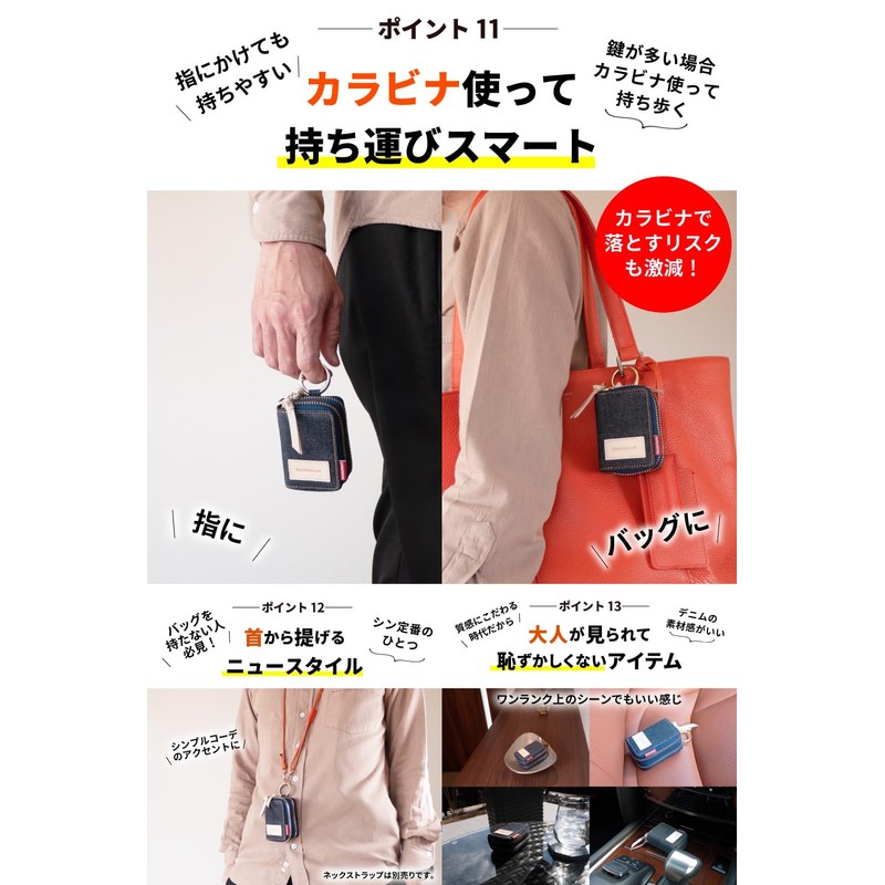 Need Network Smart Key Case, 2 Key Storage, Denim Key
