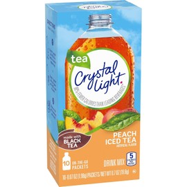 Crystal Light On The Go Peach Iced Tea, 10-Packet Box (Pack of 5)