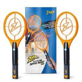 ZAP IT! Bug Zapper Rechargeable Bug Zapper Racket, 4,000 Volt, USB Charging Cable, 2 Pack