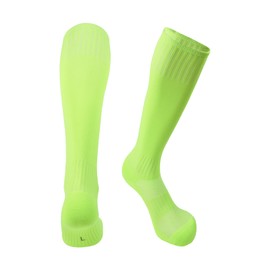 hakugoo Kids Soccer Socks Knee High Socks 7-10 Years Baseball Socks Softball Socks for Youth Boys Girls Toddler Fluro Green 2 Pairs (M)