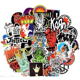 Stickers de Rock 50 Calcomanias Impermeables Diferentes