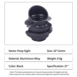 FUNTRESS 37/45 Degree Angle Aluminium Compound Bow String Peep Hole Focus on Shooting Sight (Black, 37 Degree)