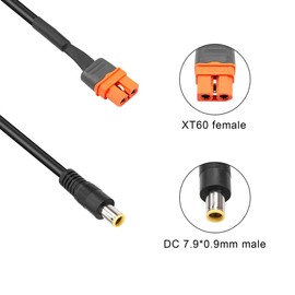 PNGKNYOCN DC 8mm to XT60 Power Cable，1M/3FT 14AWG DC 7909 Male to XT60I (2+1) with Signal Pin Female Adapter Cable（XT60 to DC7909）
