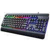 RisoPhy Gaming Keyboard, 104 Keys All-Metal Panel, Rainbow LED Backlit