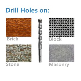 VALYRIANTOOL 3-Pack 1/2 Inch x 6 Inch SDS Plus Rotary Hammer Drill Bits Set, Carbide Tipped for Brick, Masonry, Stone and Concrete (1/2" x 4" x 6")