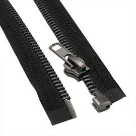 Leekayer #8 30 Inch Separating Jacket Zipper Black Nickel 76cm Metal Zipper Heavy Duty Metal Zippers for Jackets Sewing Coats Crafts (30" Nickel)