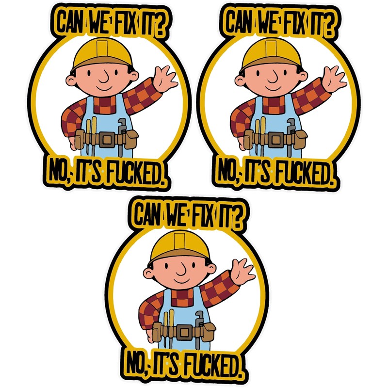 NTICKER 3pcs Can We Fix It? Bob Funny Hard Hat