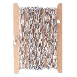 THREENEST 16.4-Feet Width 2.5mm Stainless Steel Paperclip Chains, Soldered Cable Long Craft Chain for Necklace Bracelet Earring Jewelry Making (2200-5M)