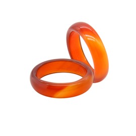 FUTIMELY 2Pcs 6mm Red Carnelian Crystal Rings Set for Women Agate Carnelian Stone Stackable Band Ring (10)