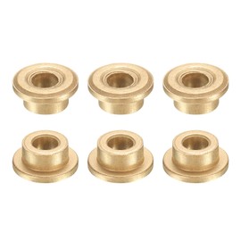 sourcing map 6Pcs Flange Sleeve Bearings, 5mm Bore x 9mm OD x 6mm Length, Self-Lubricating Sintered Bronze Bushings