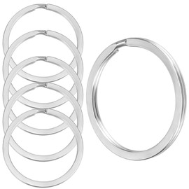 Beebeecraft 1 Box of 20 Split Key Rings 316L Stainless Steel Flat Key Ring Closure Metal O Ring for Home Car Office Key Attachment 35 x 2.5 mm