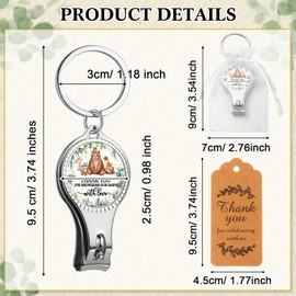 Lanties 50 Sets Bottle Openers Baby Shower Return Favors for Guest Nail Clipper Bottle Opener Decorations with Thank You Tags Organza Bags for Baby Shower Gender Revel Party Souvenirs (Jungle Animal)