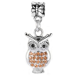 DangleTopaz Crystal Owl Charm