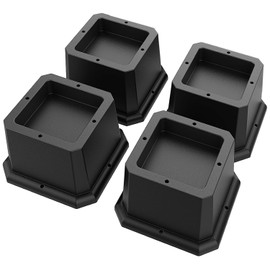 MixDora Bed Risers 2 Inch Furniture Risers Square Chair Risers for Bed Sofa Table Couch 4 Pack Black (2 Inch)