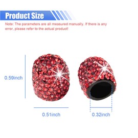 ZIMISI 4PCS Crystal Rhinestone Tire Valve Caps, Dustproof Tire Valve Stem Caps, Handmade Wheel Valve Stem Covers, Bling Car Accessories for Cars, SUVs, Bike, Trucks, Motorcycles (Red)